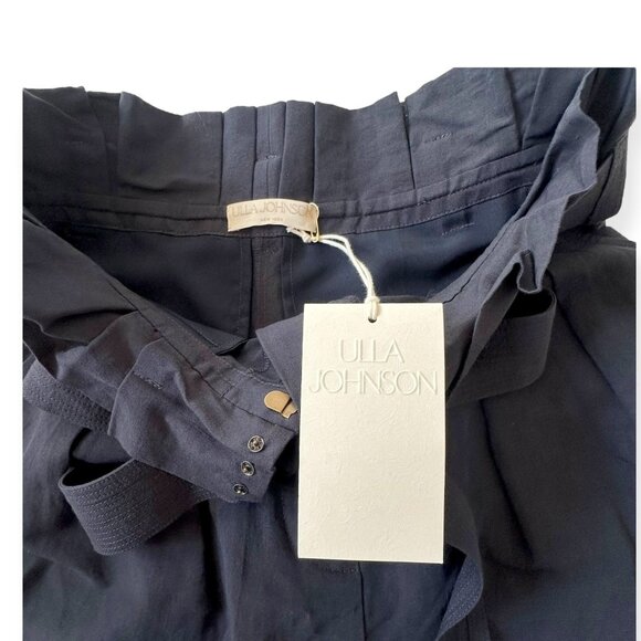Ulla Johnson Abri Shorts Midnight Blue Paperbag Waist Belted Pleated Size 4 NWT - Picture 9 of 14